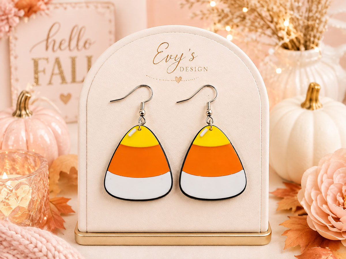 Candy Corn Fall Earrings | Gold or Silver Hooks