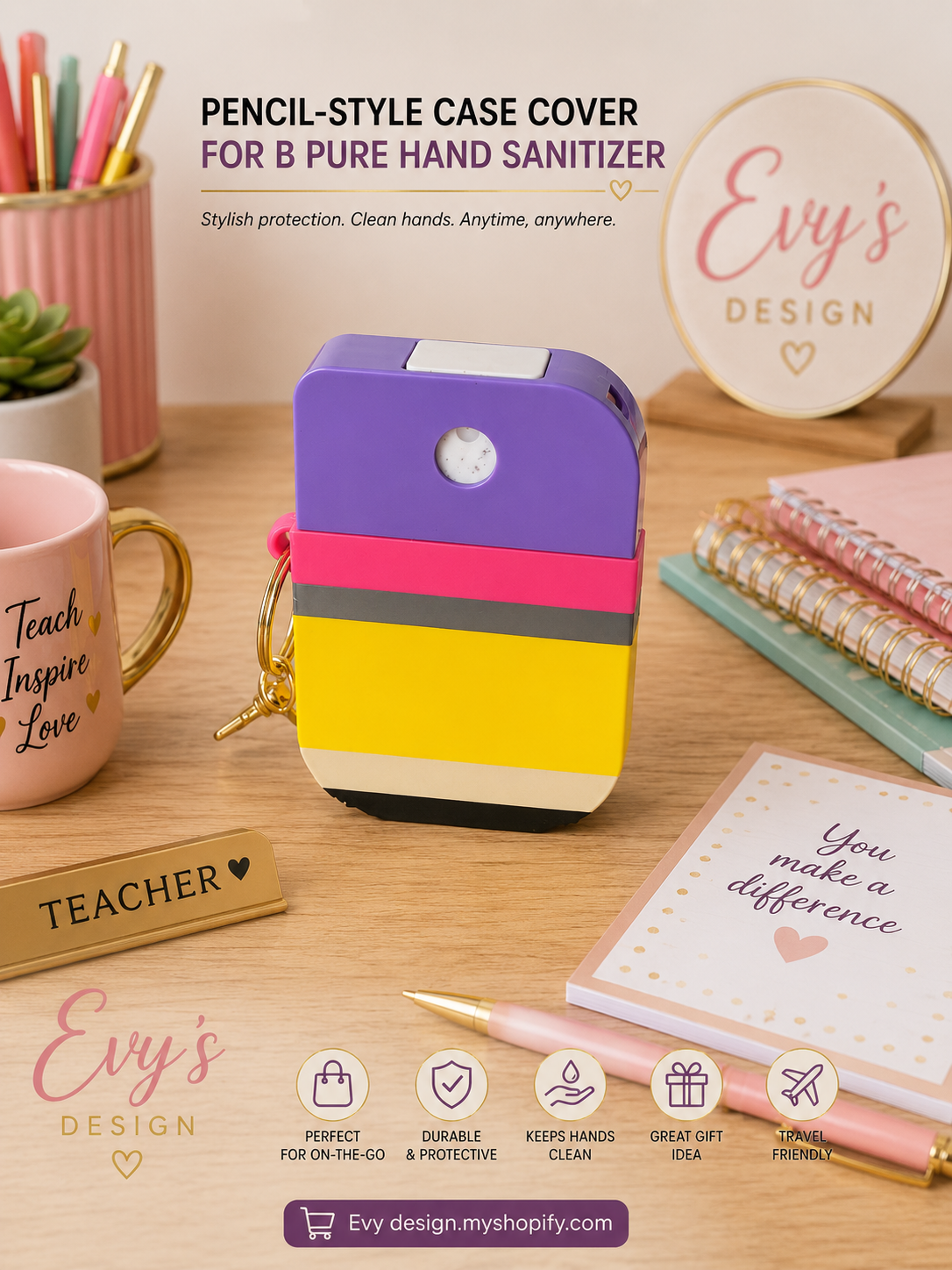 3D Pencil-Style Case Cover for B Pure Hand Sanitizer