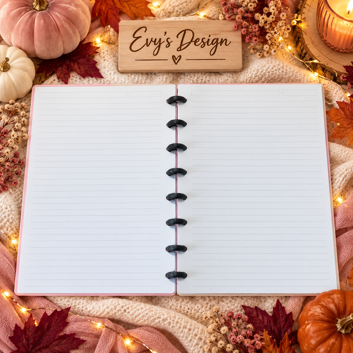 Fall & Halloween A5 Refillable Disc-Bound Notebook – 4 Designs