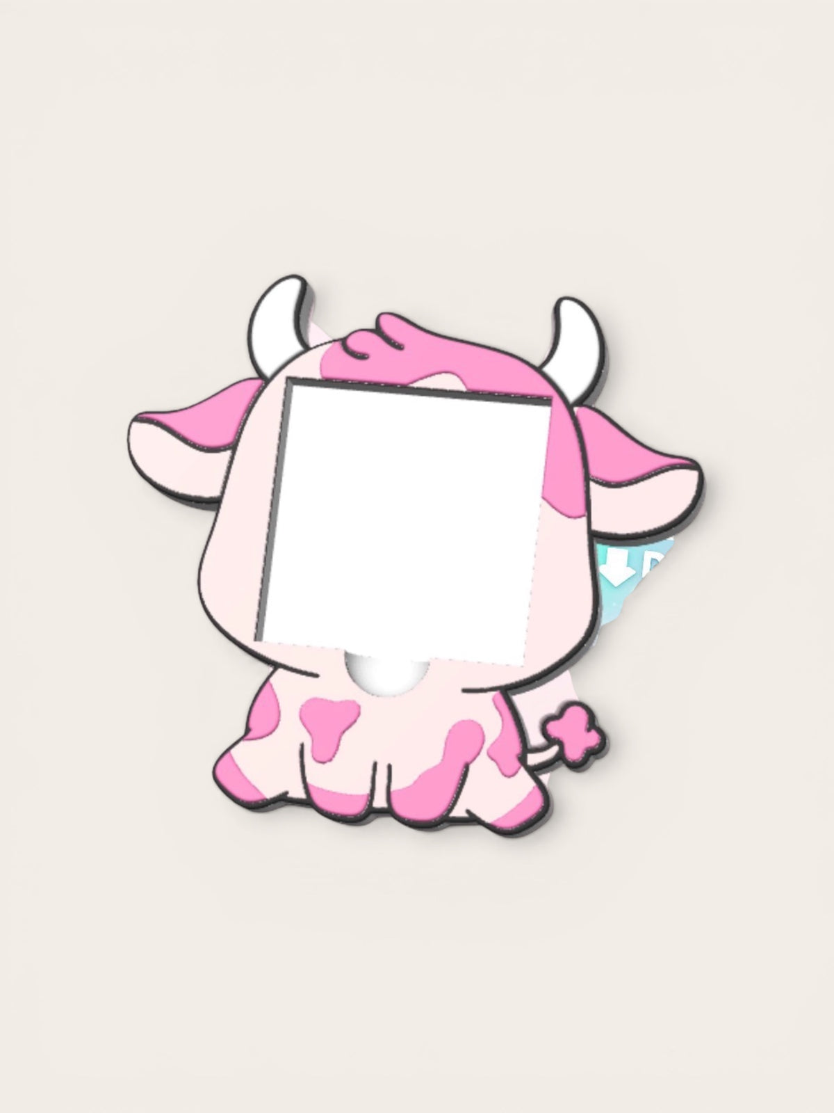 3D Pink Cow Desk Organizer Set