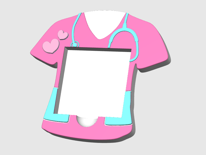 3D Nurse Scrub Top Desk Organizer – Pencil Holder & Sticky Note Set