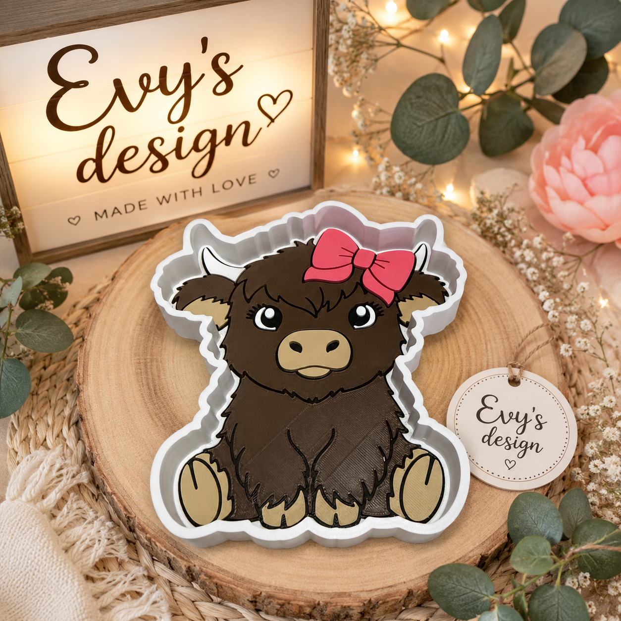 2026 Highland Cow Pink Bow Desk Bundle