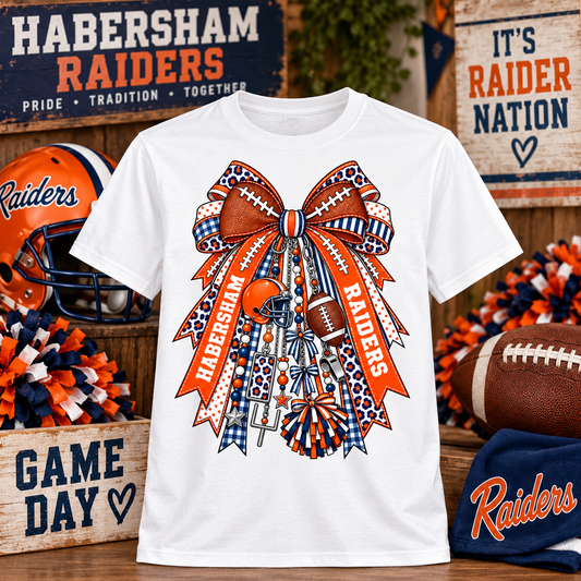 Habersham Raiders Football Bow Game Day T-Shirt