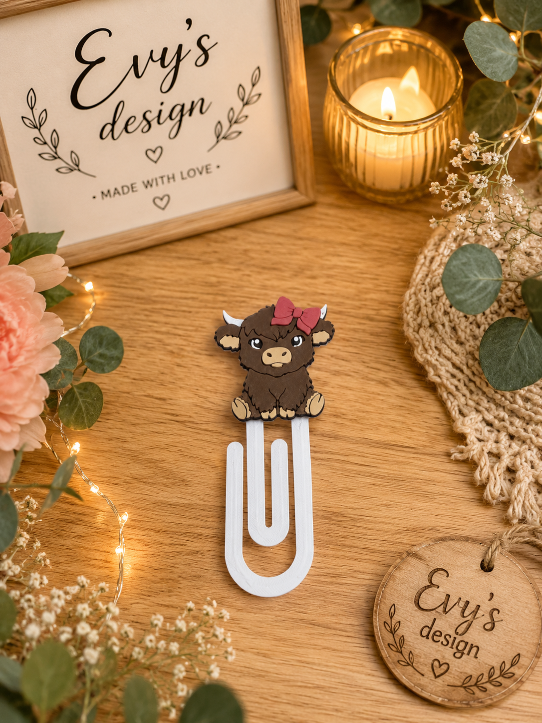 2026 Highland Cow Pink Bow Desk Bundle