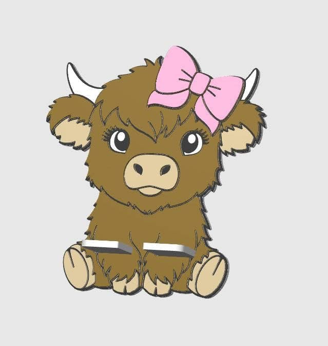 2026 Highland Cow Pink Bow Desk Bundle