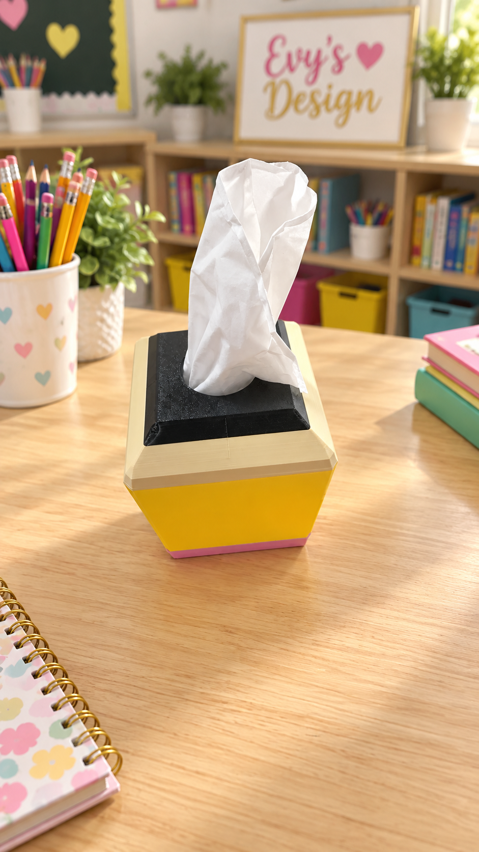 3D Printed Pencil Cube Tissue Box Holder