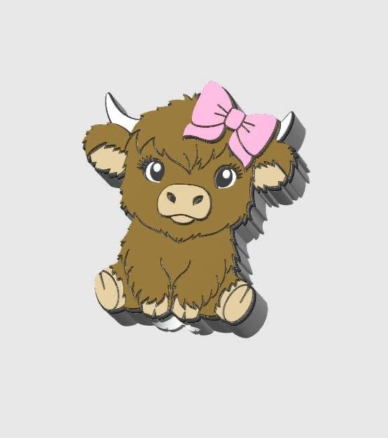 2026 Highland Cow Pink Bow Desk Bundle