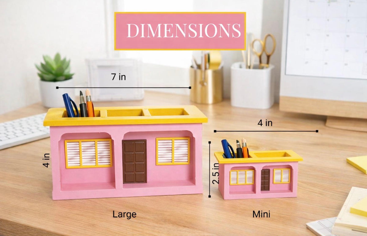 3D Puerto Rico “La Casita” Desk Organizer Set – Pencil Holder, Sticky Notes & Keychain