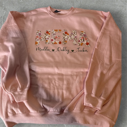 Personalized MEMA Sweatshirt – Custom Kids Names