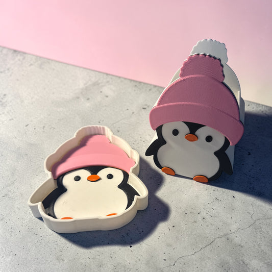 3D Penguin Desk Organization Set – Pen Holder, Sticky Note, Trinket Dish & More