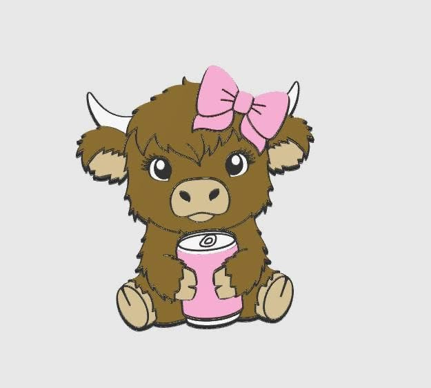 2026 Highland Cow Pink Bow Desk Bundle