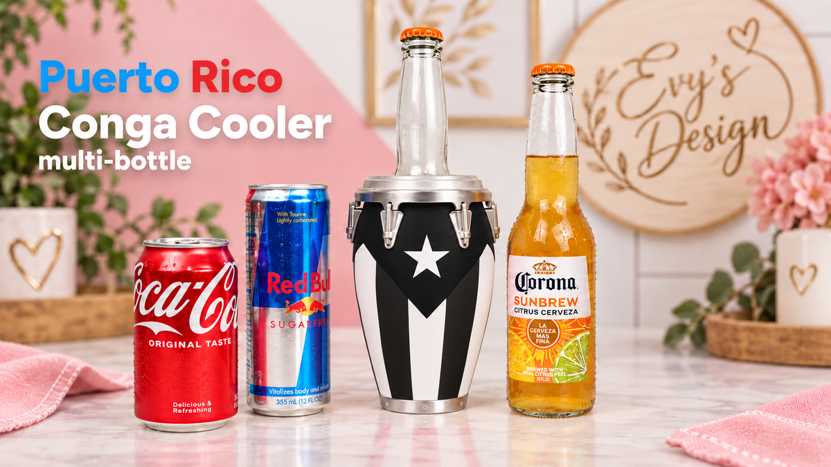 3D Puerto Rico Conga Cooler – Multi-Bottle