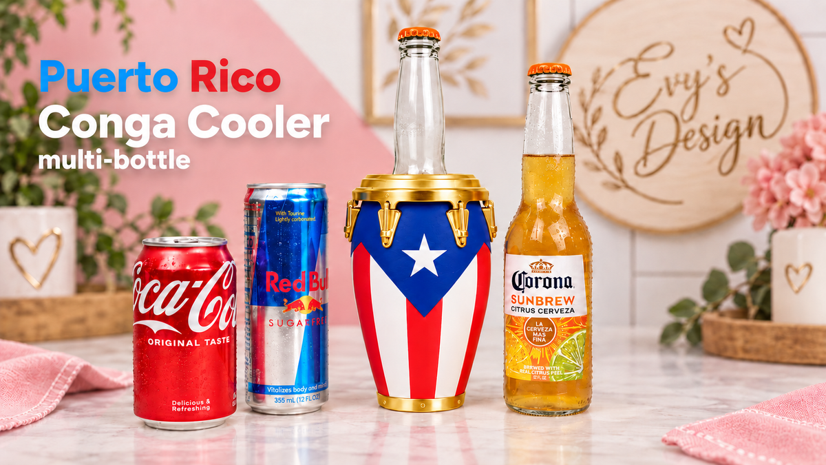 3D Puerto Rico Conga Cooler – Multi-Bottle