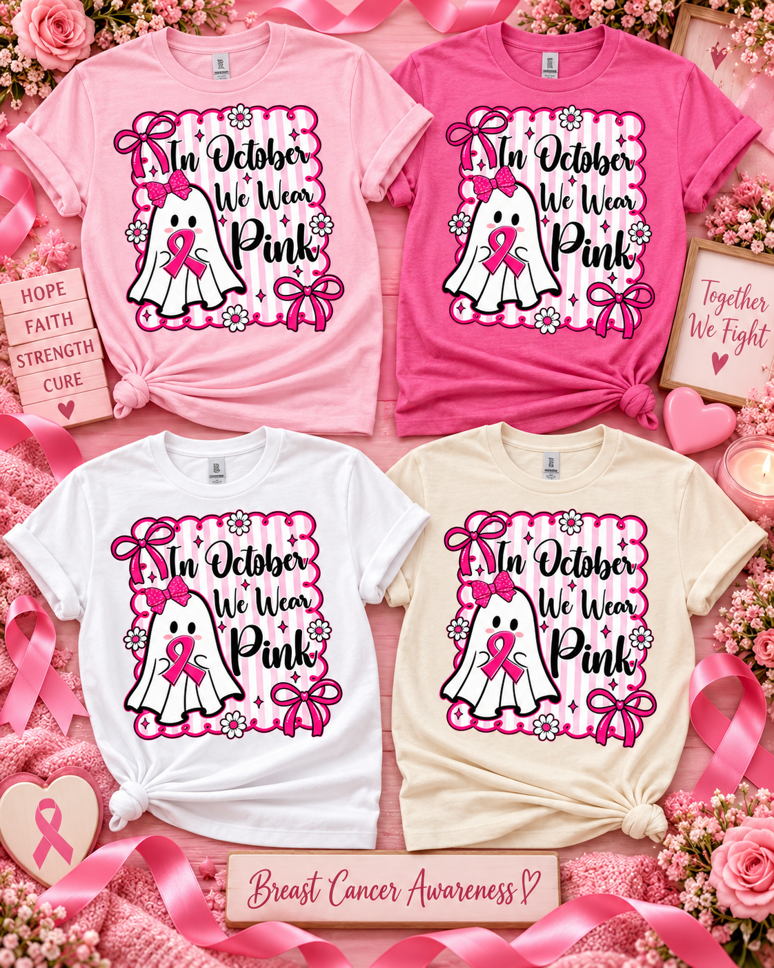 🎀 In October We Wear Pink – Breast Cancer Awareness Tee
