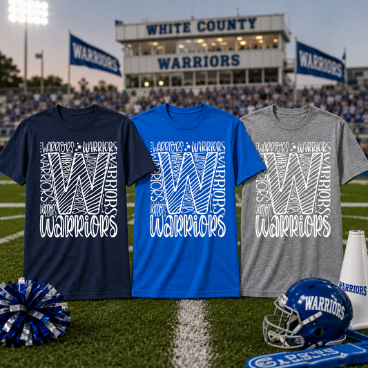 White County Warriors Spirit Shirt | Hand-Lettered W Game Day Tee