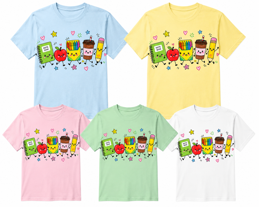 Cute School Supplies Teacher & Kids T-Shirt