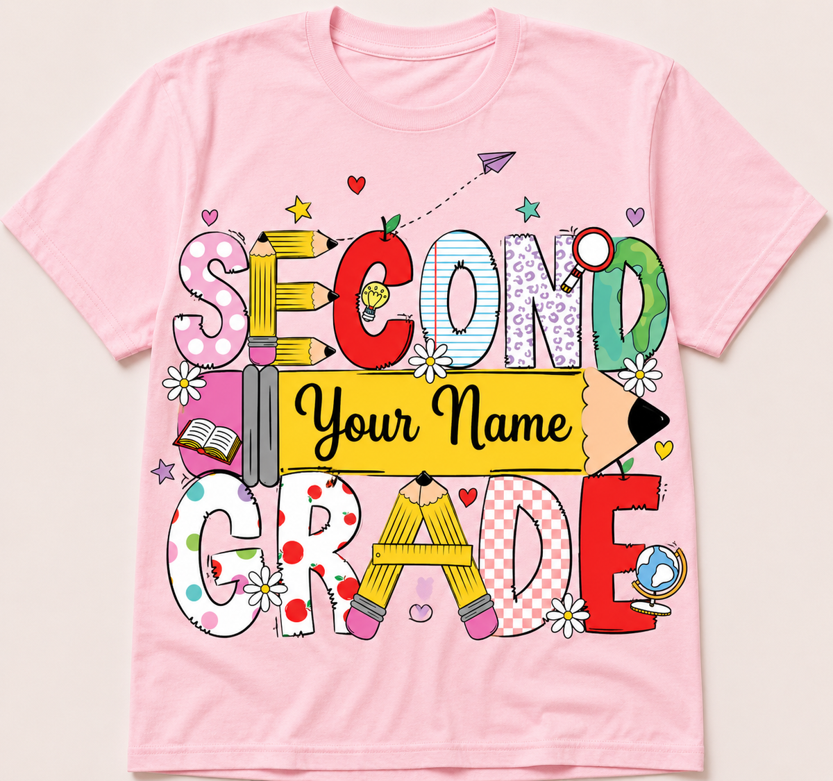 Personalized Grade Shirt | Custom Name Back to School T-Shirt | Pre-K, Kindergarten, 1st-5th Grade