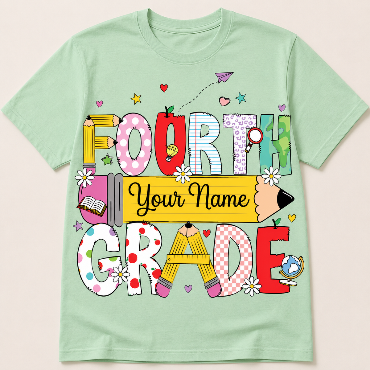 Personalized Grade Shirt | Custom Name Back to School T-Shirt | Pre-K, Kindergarten, 1st-5th Grade
