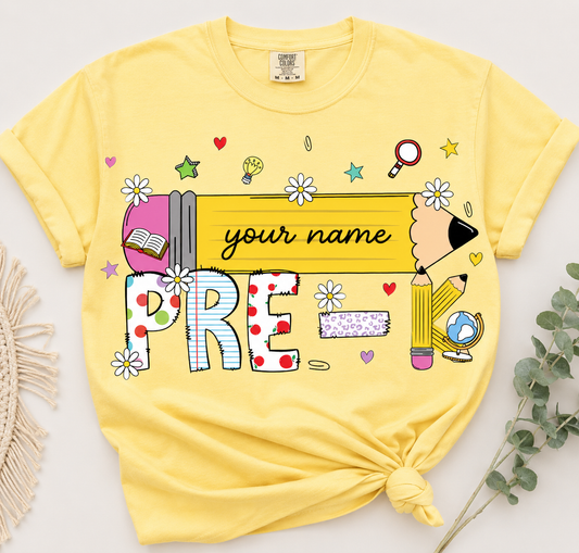 Personalized Grade Shirt | Custom Name Back to School T-Shirt | Pre-K, Kindergarten, 1st-5th Grade