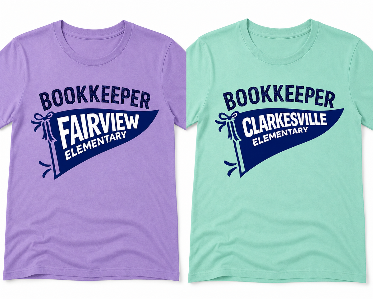 Personalized School Bookkeeper T-Shirt | Custom School Staff Tee