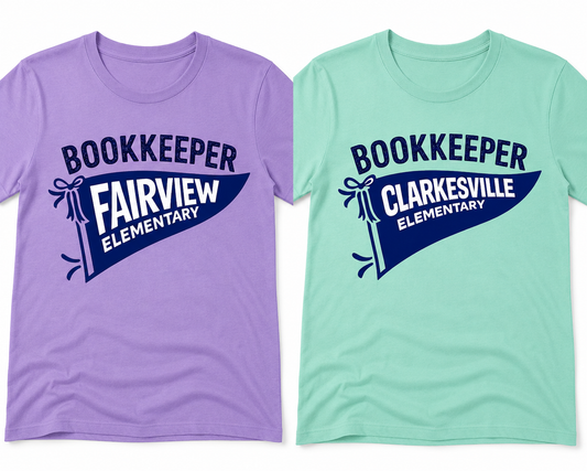 Personalized School Bookkeeper T-Shirt | Custom School Staff Tee