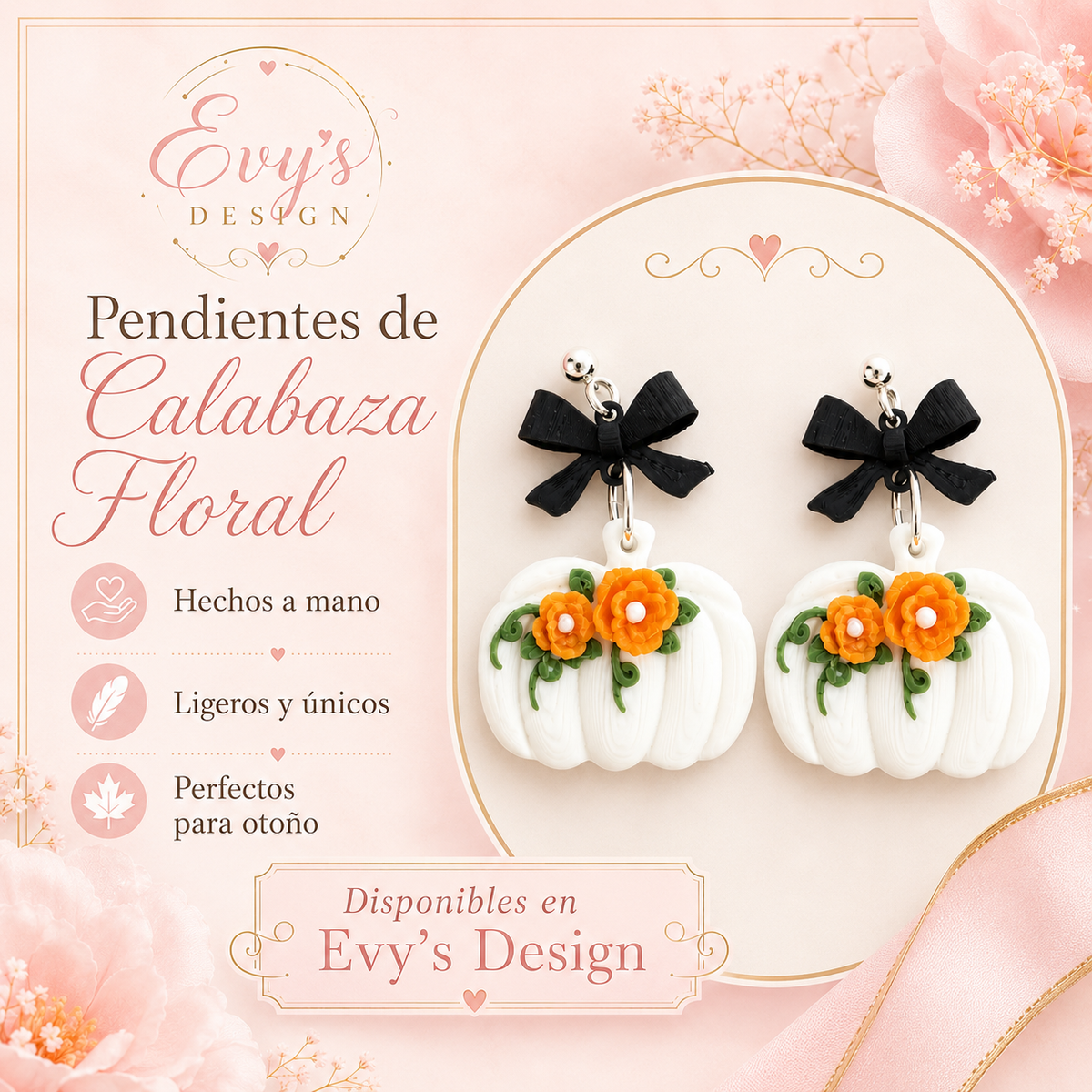 Floral Pumpkin Earrings – Handmade Fall Earrings