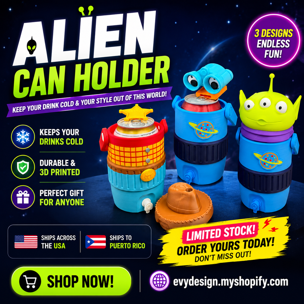 3D Alien Can Holder