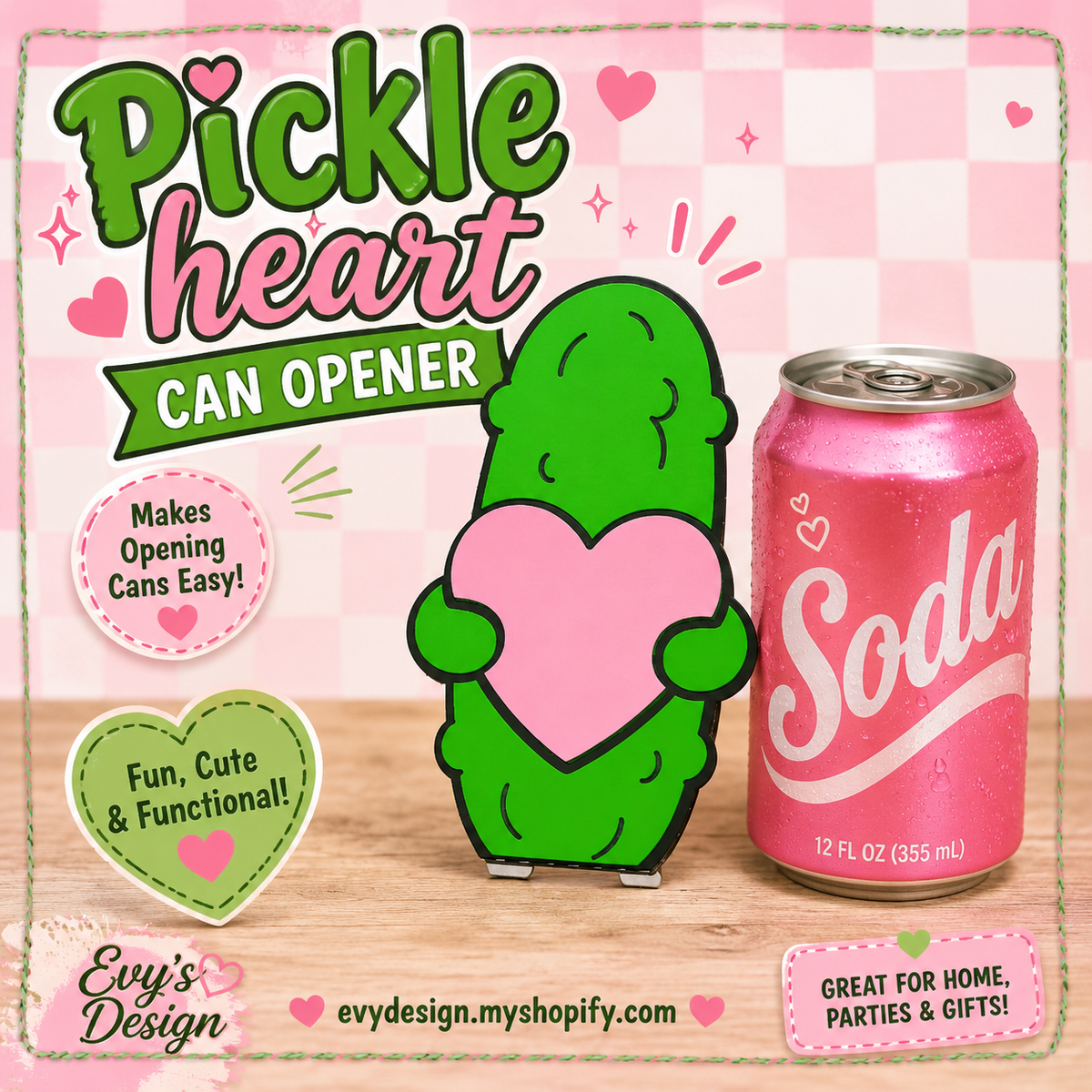 3D Cute Pickle Can Opener Collection 🥒💖