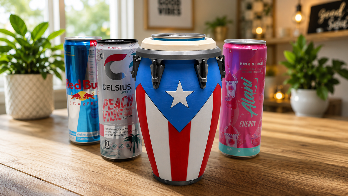 Puerto Rico 12 oz Slim Can Holder – 3D Printed Insulated Beverage Cooler