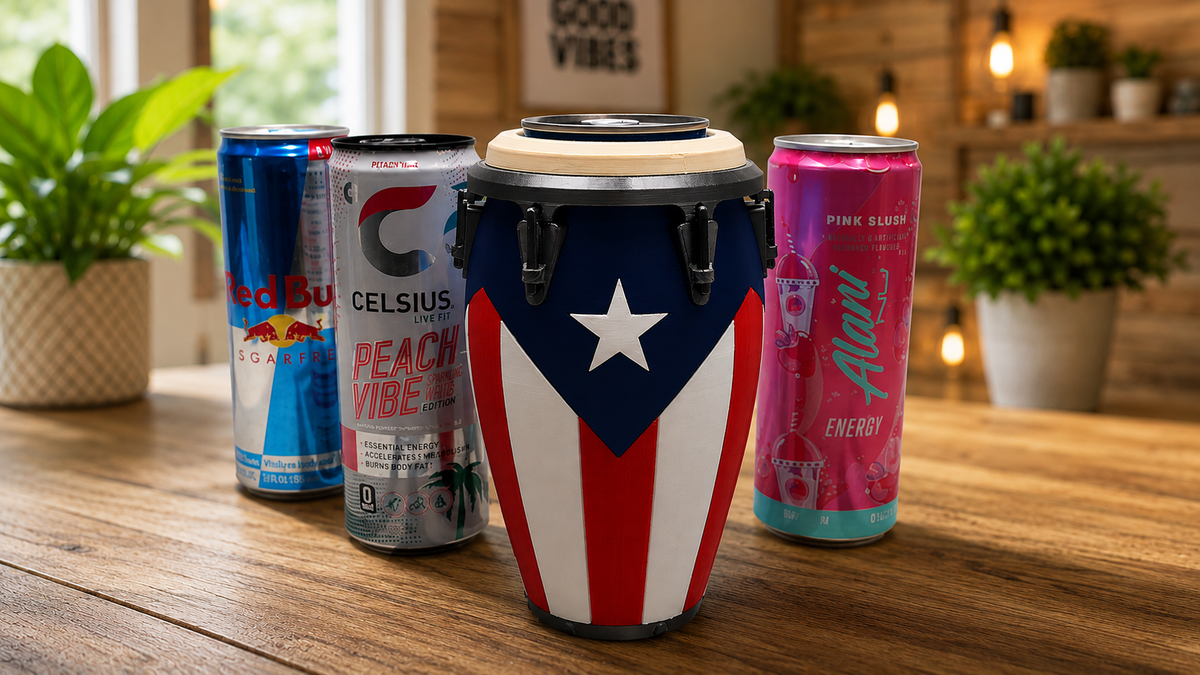 Puerto Rico 12 oz Slim Can Holder – 3D Printed Insulated Beverage Cooler