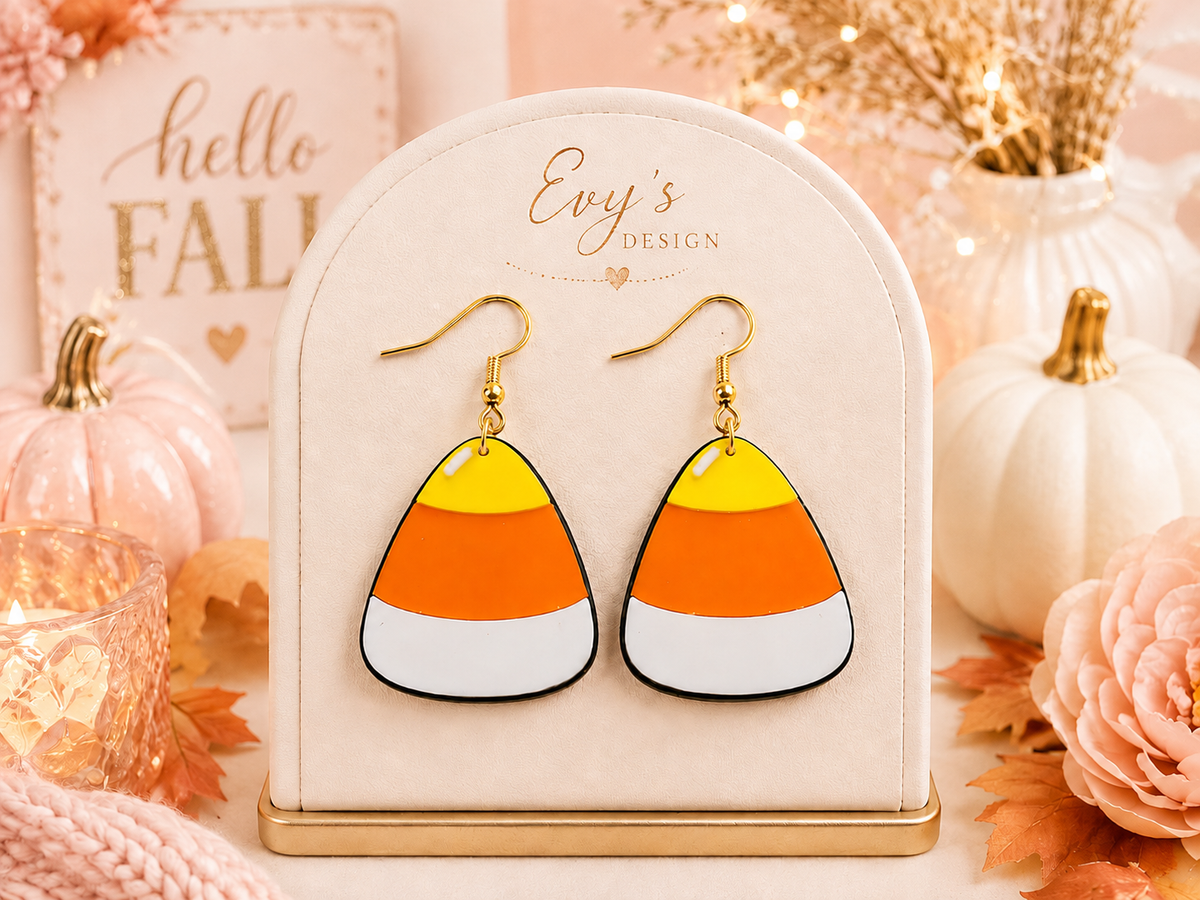 Candy Corn Fall Earrings | Gold or Silver Hooks