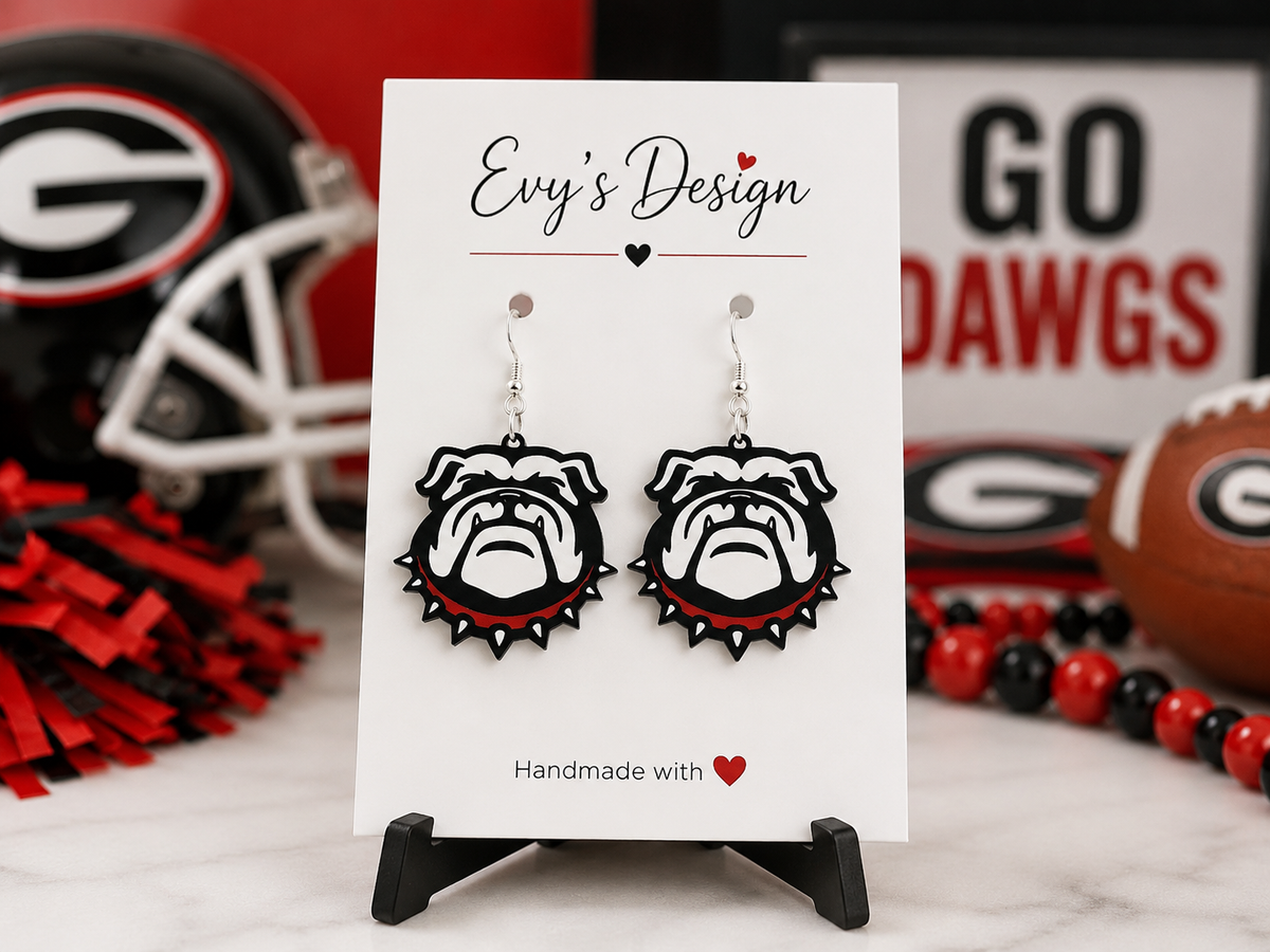 Georgia Bulldogs Earrings | Game Day Earrings | Gold or Silver Hooks