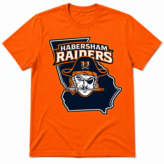 Habersham Raiders Georgia Map Spirit Tee 🏴‍☠️🧡💙