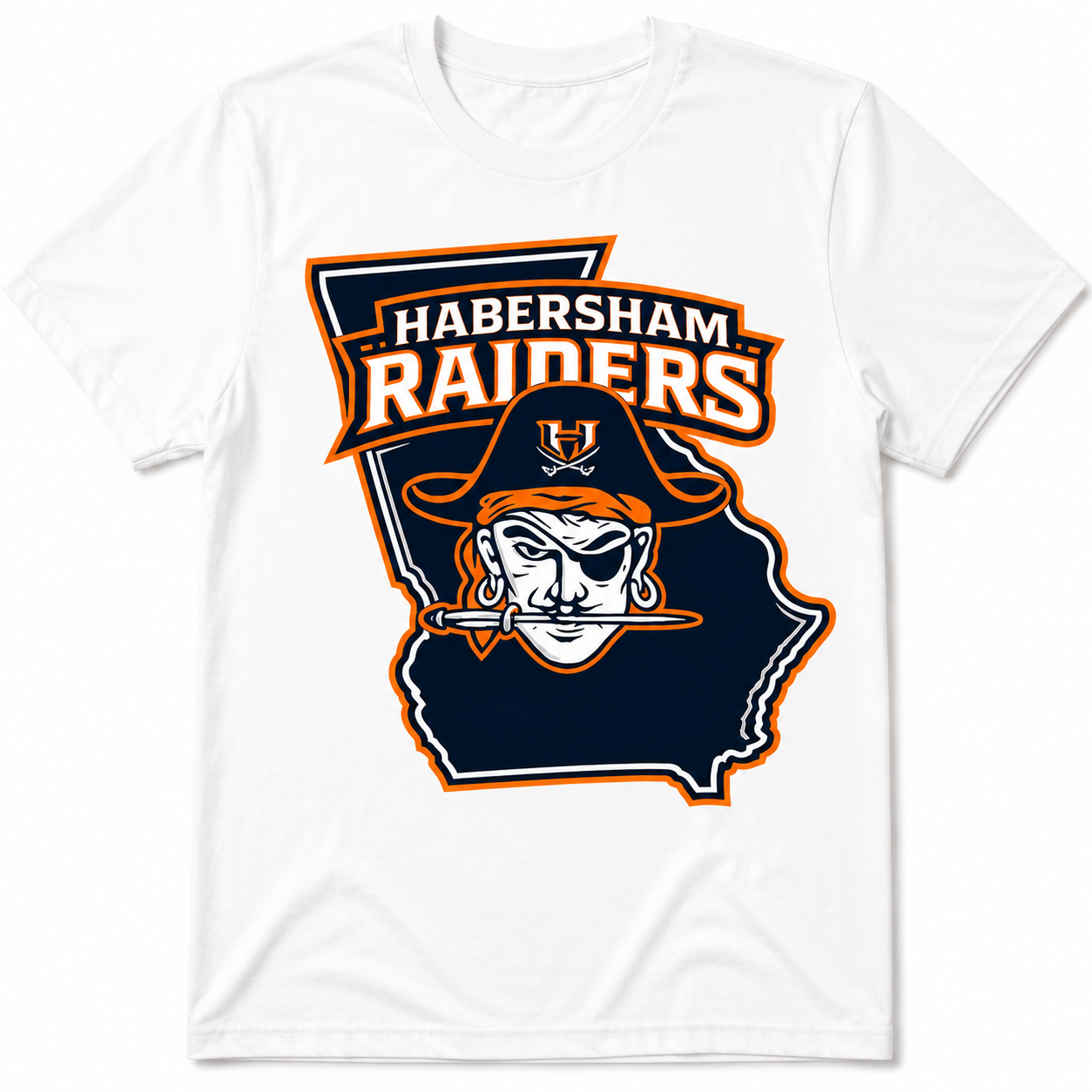 Habersham Raiders Georgia Map Spirit Tee 🏴‍☠️🧡💙