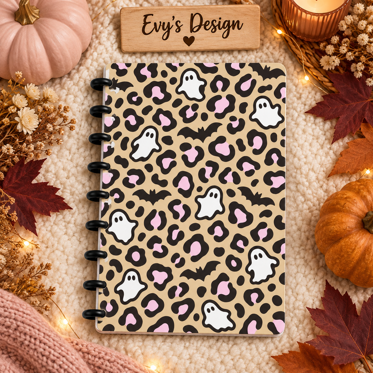 Fall & Halloween A5 Refillable Disc-Bound Notebook – 4 Designs