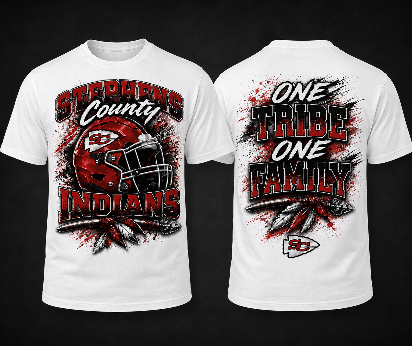 Stephens County Indians "One Tribe One Family" Football TSHIRT