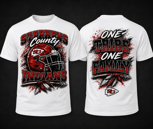 Stephens County Indians "One Tribe One Family" Football TSHIRT