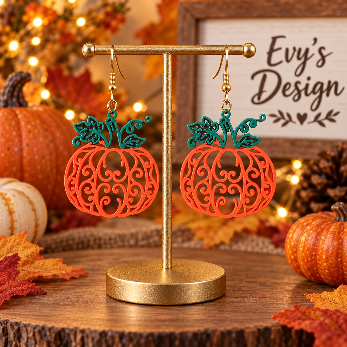 Filigree Pumpkin Earrings