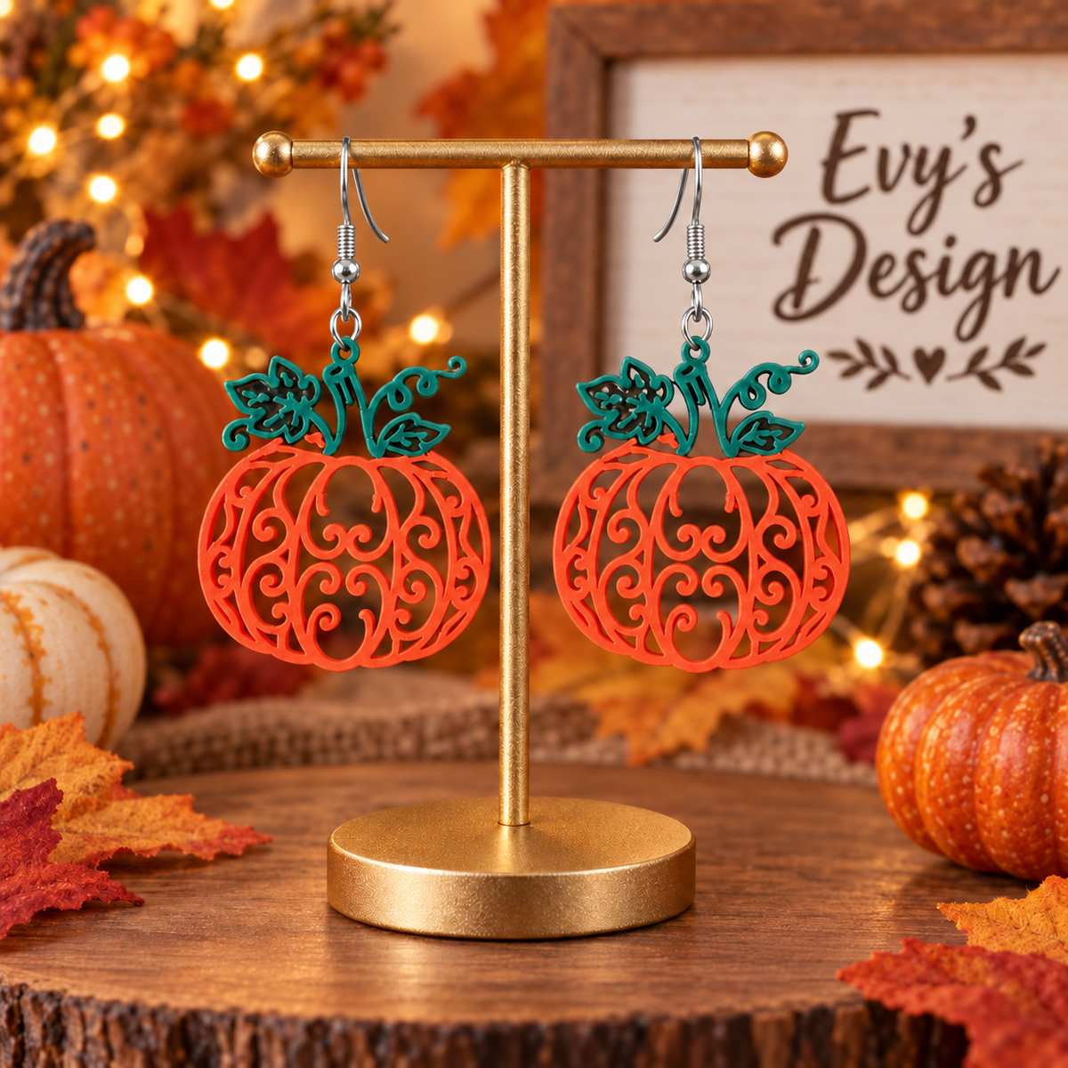 Filigree Pumpkin Earrings