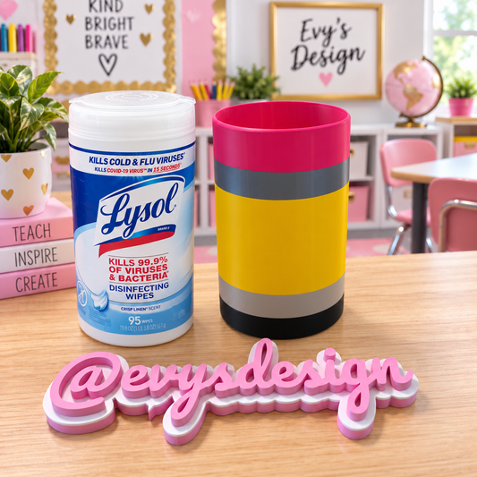 Clorox Wipes Pencil Holder/Personalized 3D Teacher Desk Set