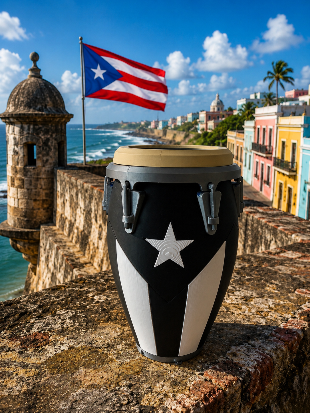 12 oz Puerto Rico Conga Can Holder