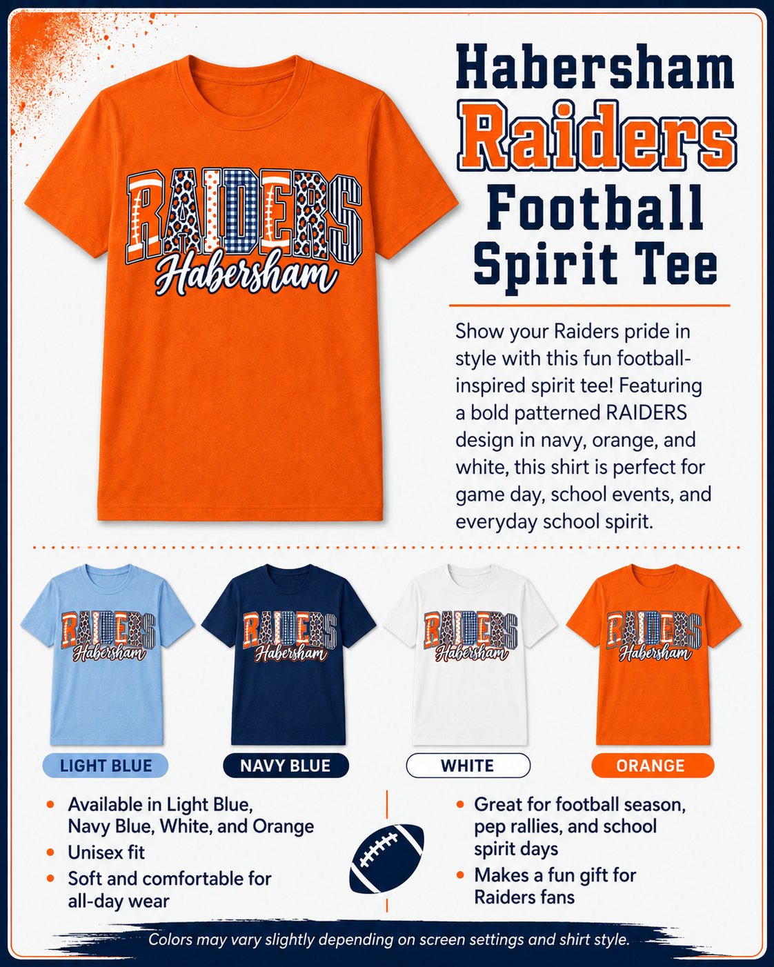 Habersham Raiders Football Spirit Tee