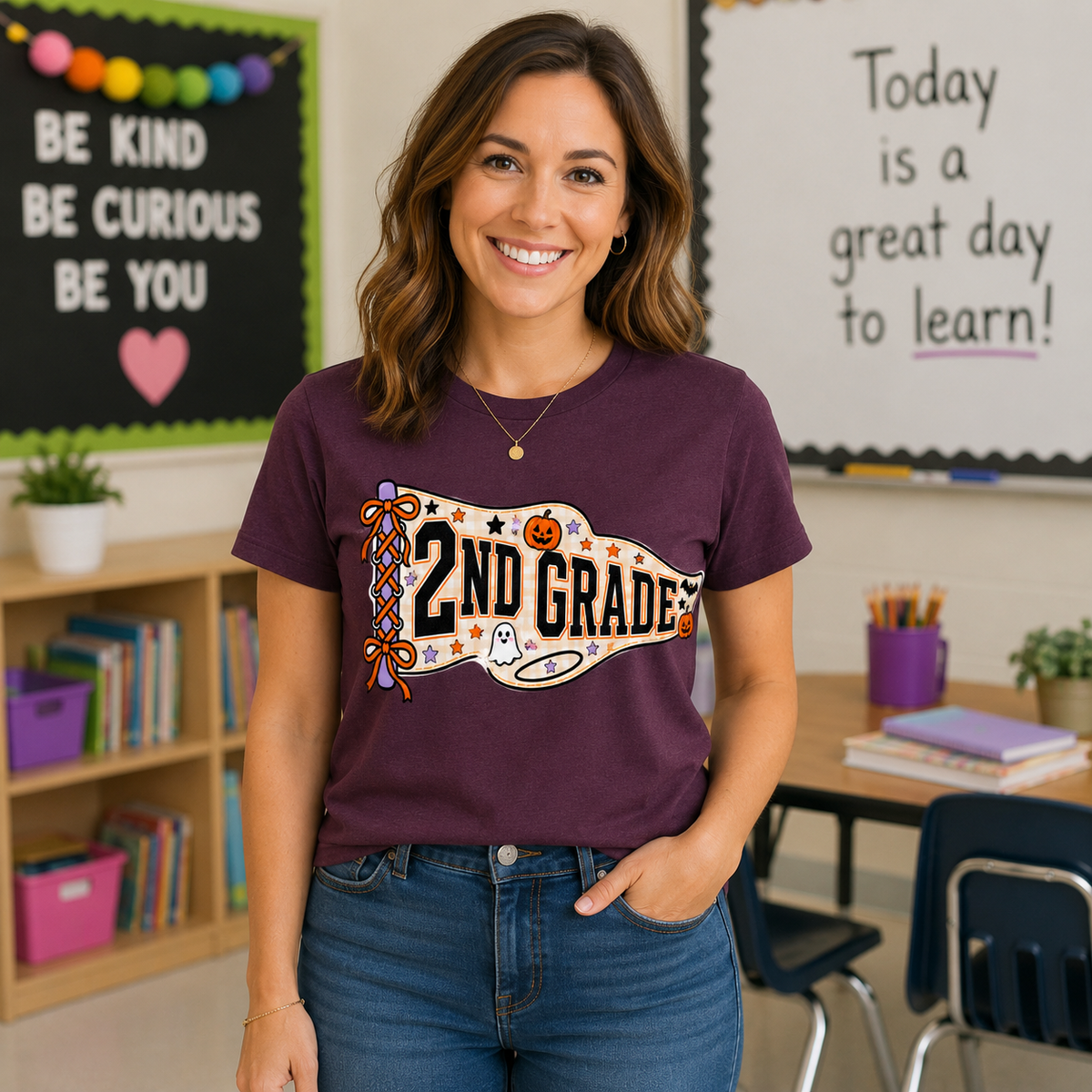 Halloween Grade Level Teacher Shirt 🎃👻 | Kindergarten–5th Grade Teacher Tee