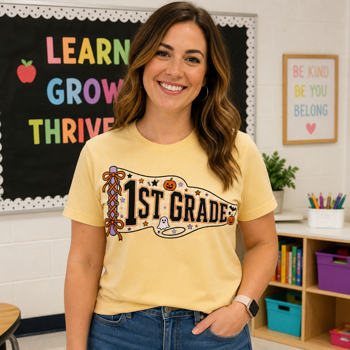 Halloween Grade Level Teacher Shirt 🎃👻 | Kindergarten–5th Grade Teacher Tee