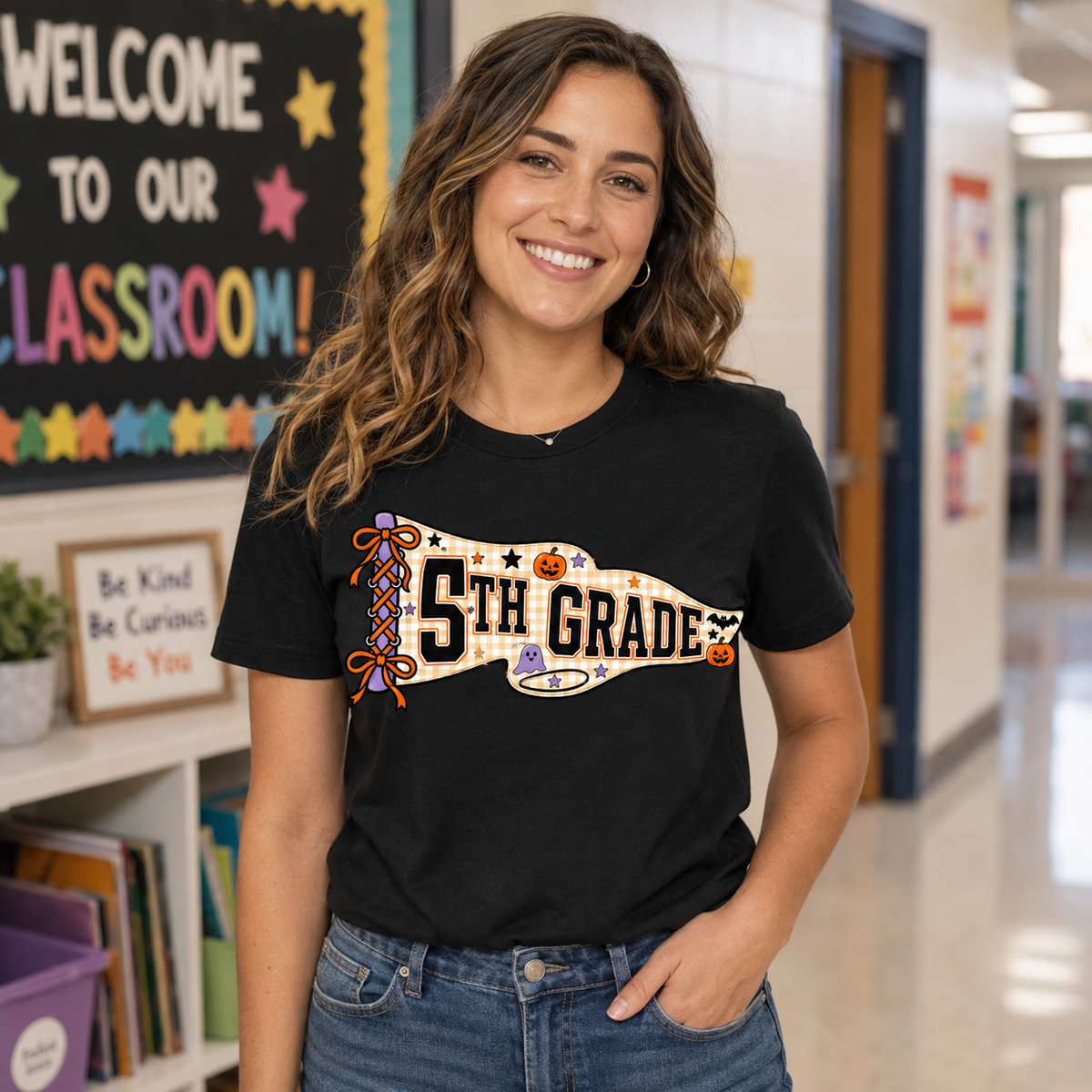 Halloween Grade Level Teacher Shirt 🎃👻 | Kindergarten–5th Grade Teacher Tee