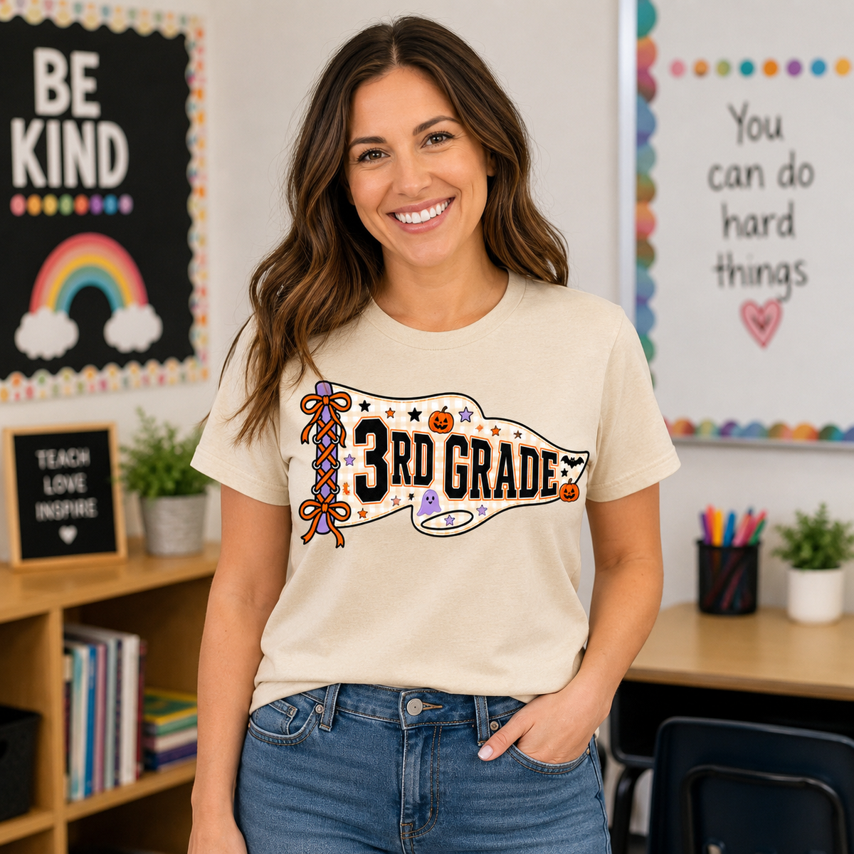 Halloween Grade Level Teacher Shirt 🎃👻 | Kindergarten–5th Grade Teacher Tee