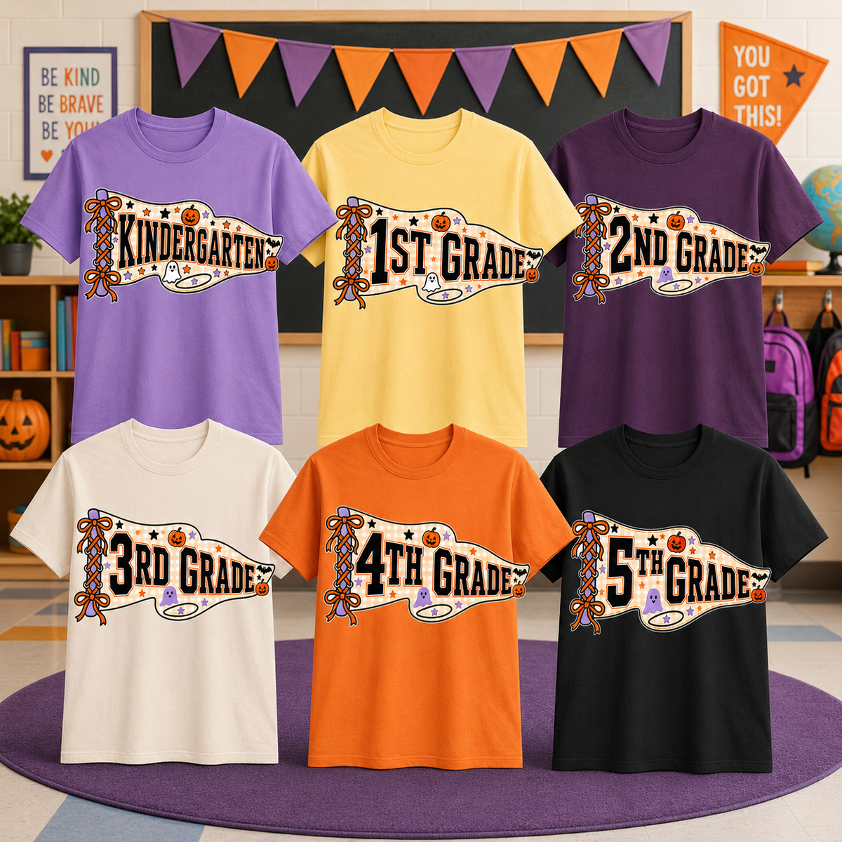 Halloween Grade Level Teacher Shirt 🎃👻 | Kindergarten–5th Grade Teacher Tee