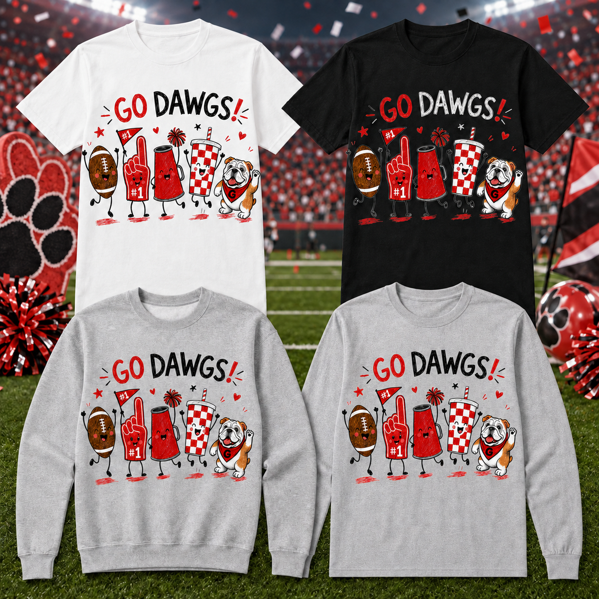 Go Dawgs Game Day Shirt | Georgia Bulldogs Football Spirit Tee