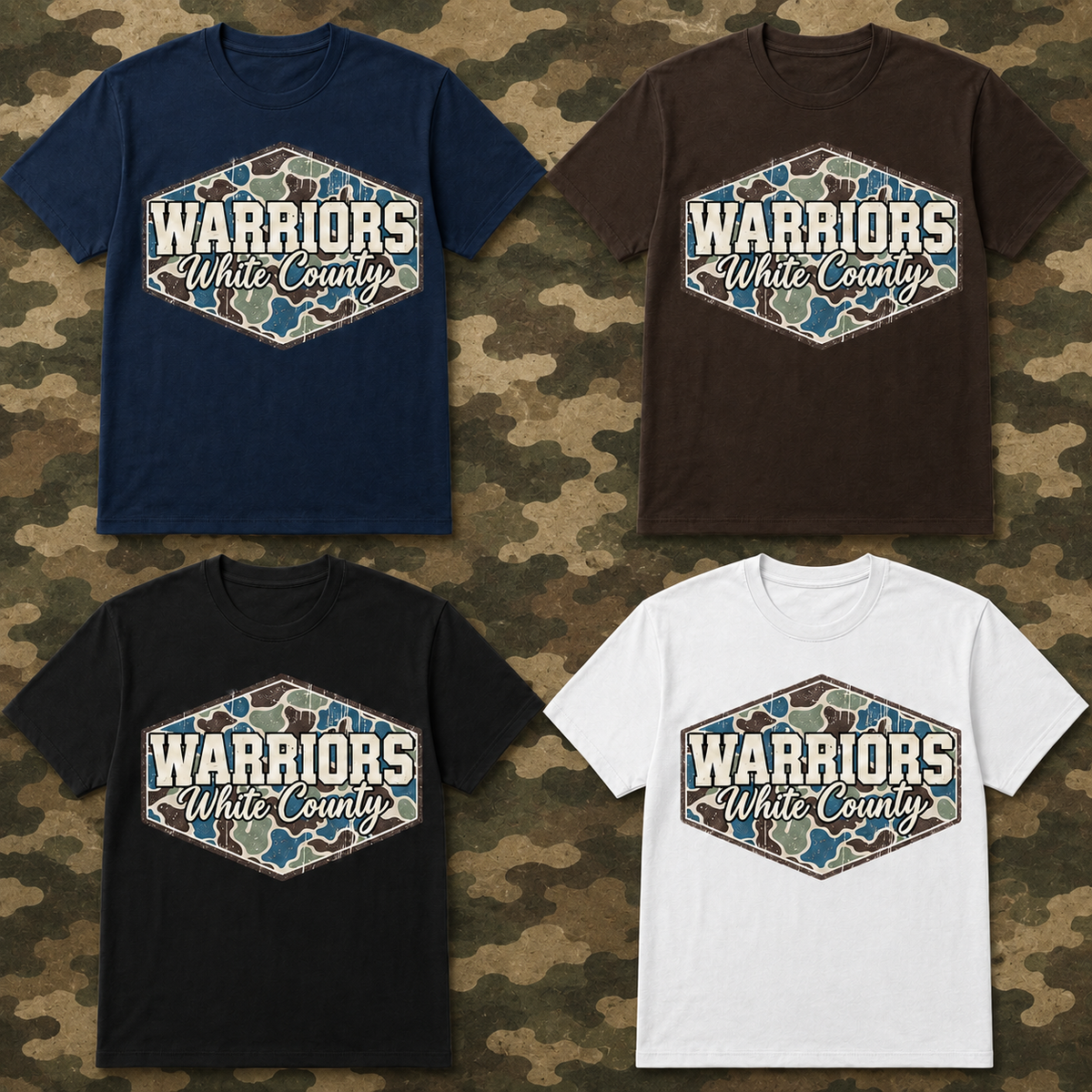 White County Raiders Camo Spirit T-Shirt