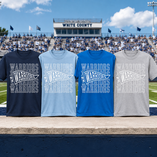 White County Warriors Pennant Spirit Shirt | Warriors Game Day Tee